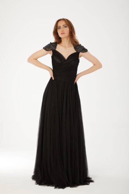Sweetheart  A line Evening Dress - Black, 44
