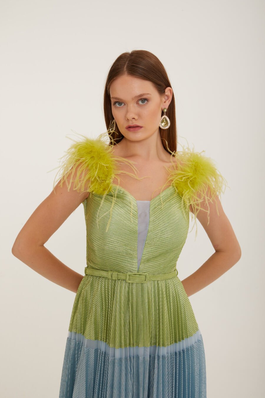 Deep V Neck A Line Casual Dress - Image 3