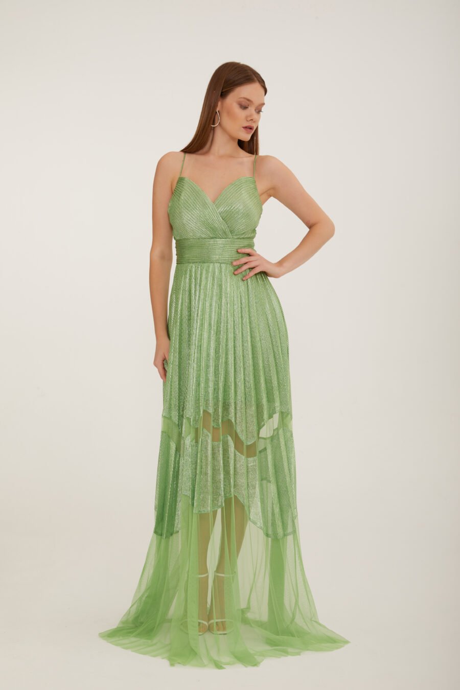Sweetheart Spaghetti Straps A line Evening Dress - Image 12