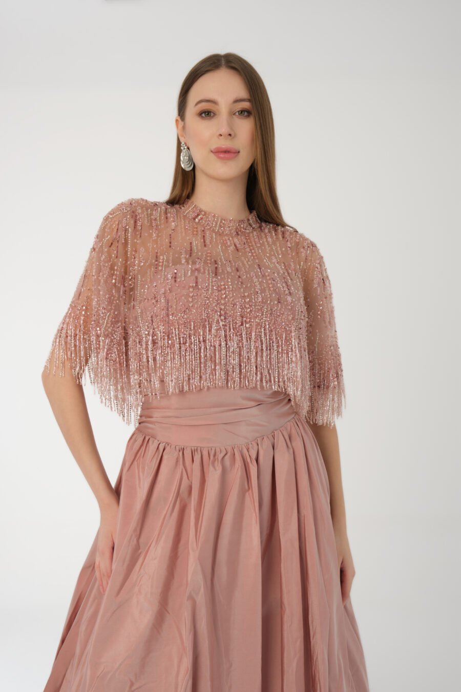 Blush Glamour A-Line Evening Dress - Image 6