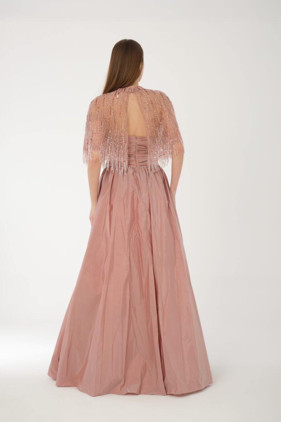 Blush Glamour A-Line Evening Dress - Image 8