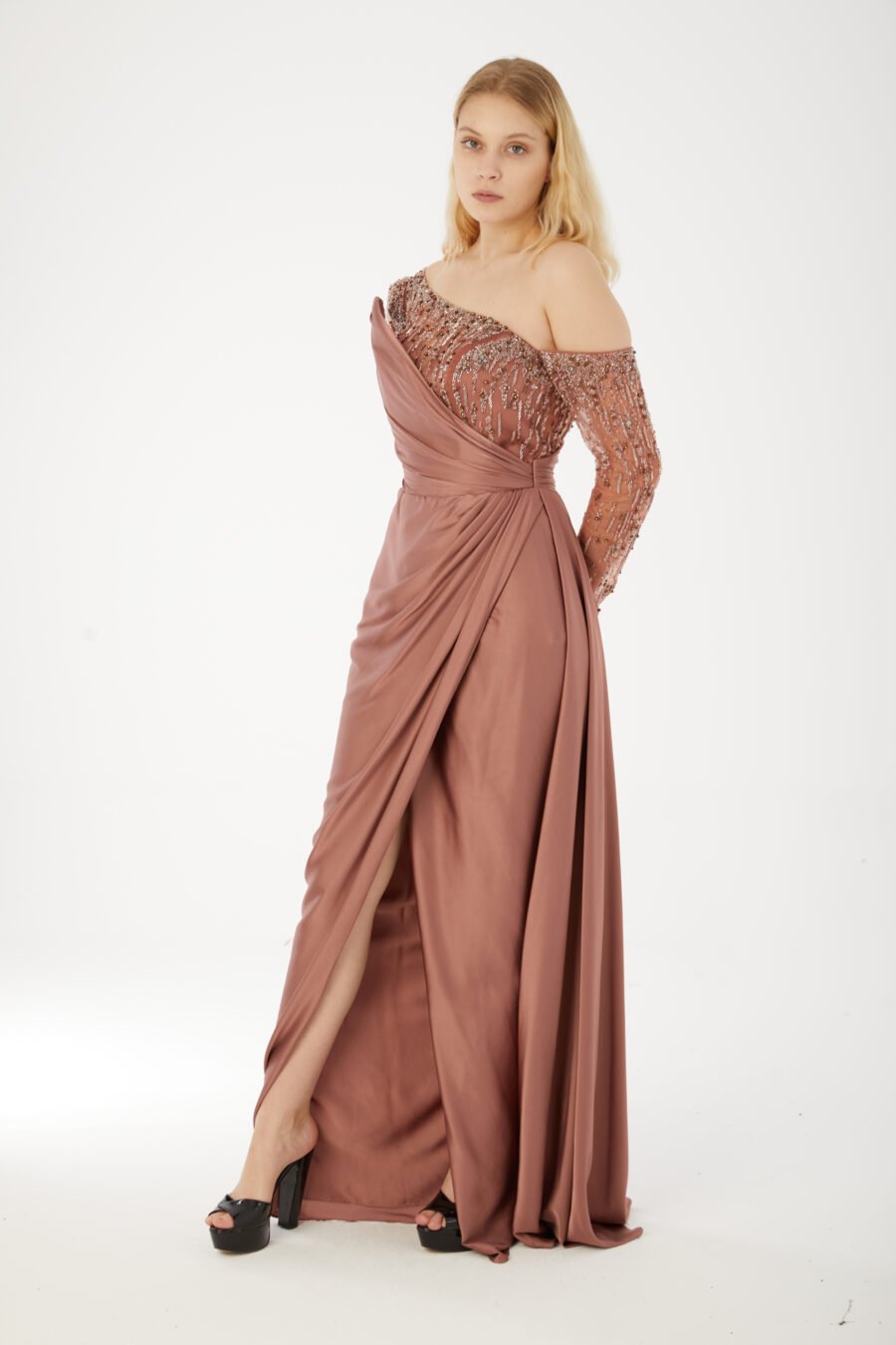 Asymmetric One Shoulder High Knee Evening dress - Image 15