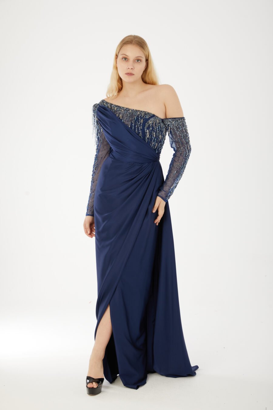 Asymmetric One Shoulder High Knee Evening dress