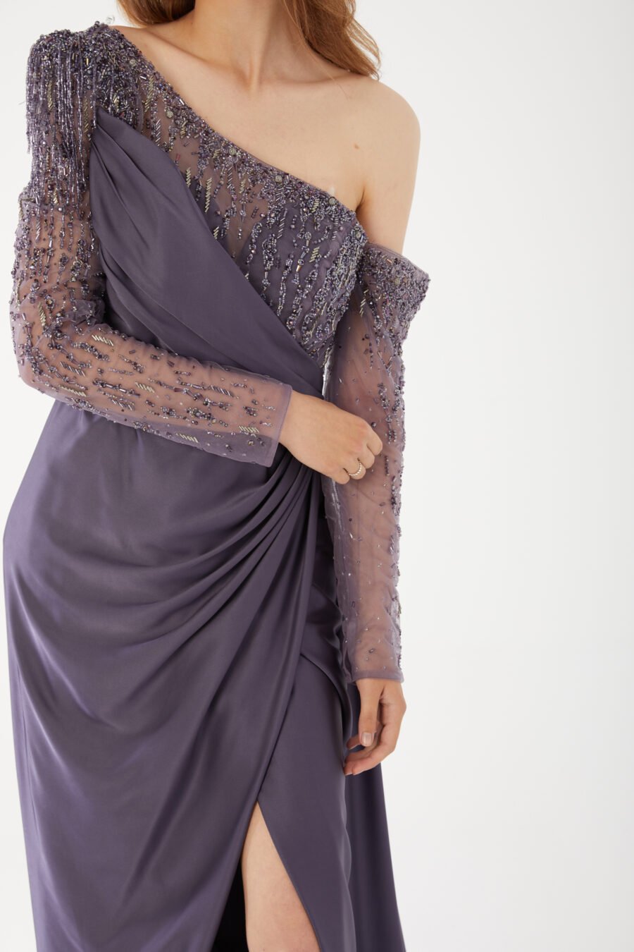 Asymmetric One Shoulder High Knee Evening dress - Image 8