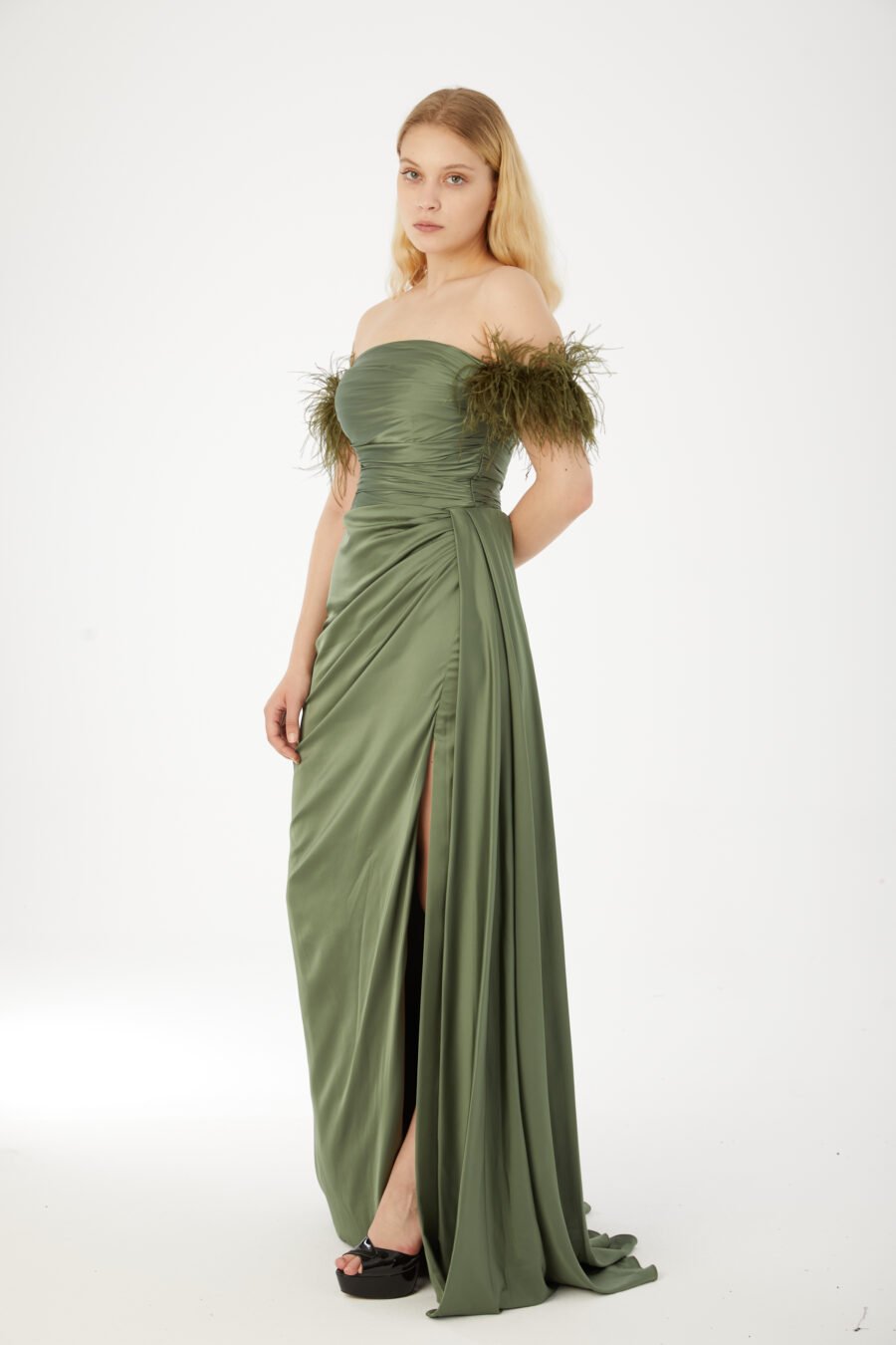 Straight Across Off shoulder Evening Dress - Image 5