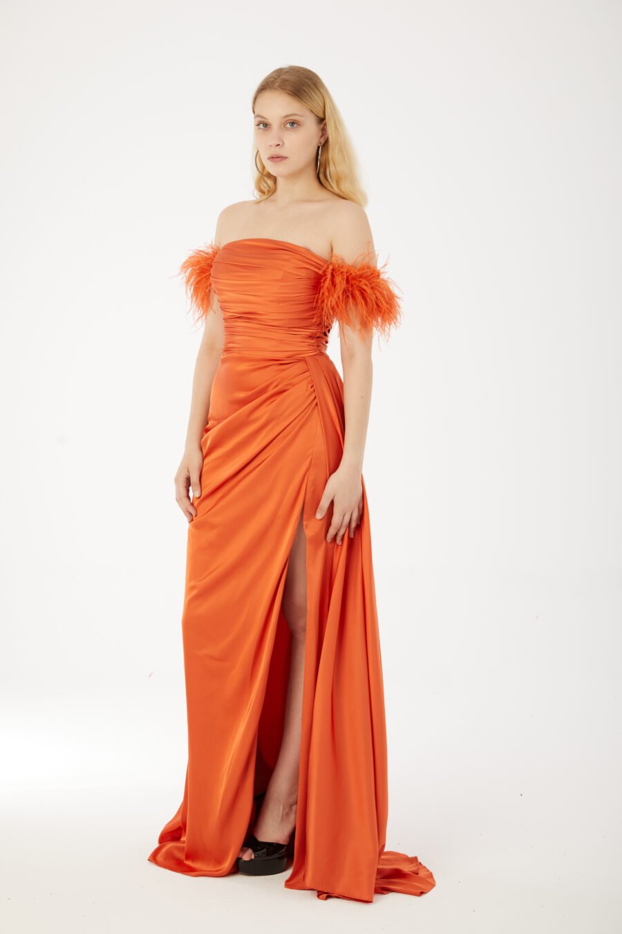 Straight Across Off shoulder Evening Dress - Image 17