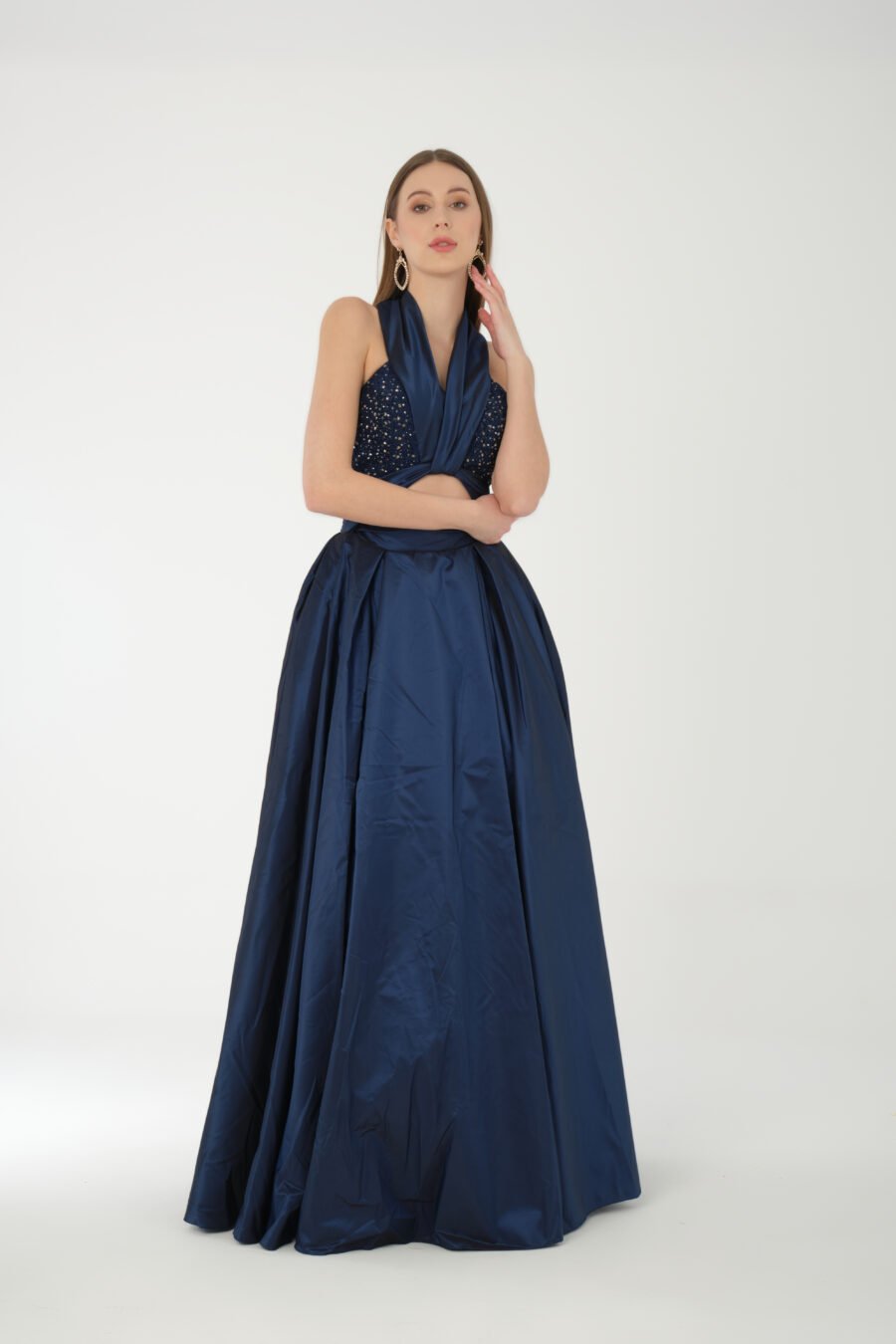 Blush Halter Cut-Out Evening Gown - Image 11