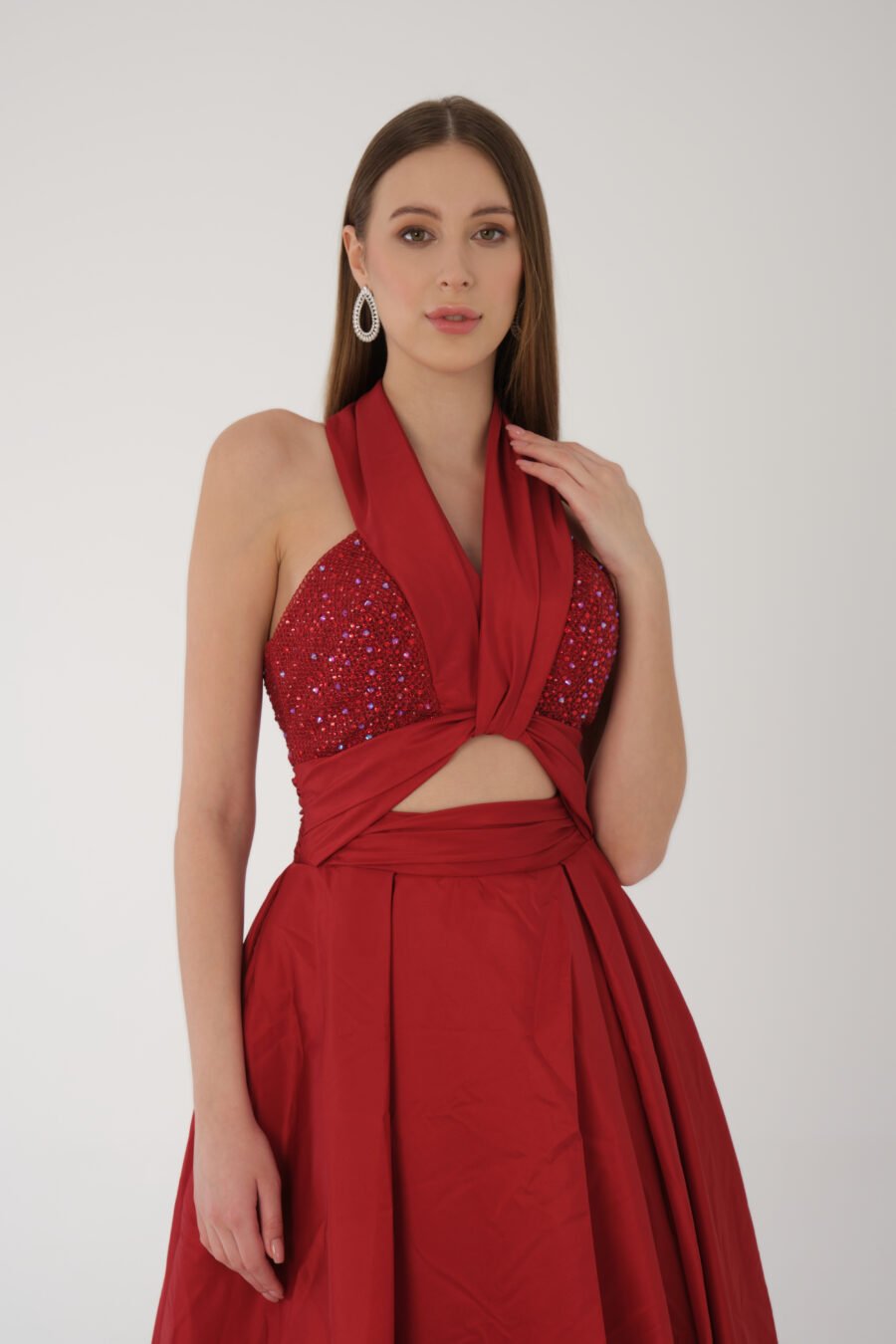 Blush Halter Cut-Out Evening Gown - Image 5