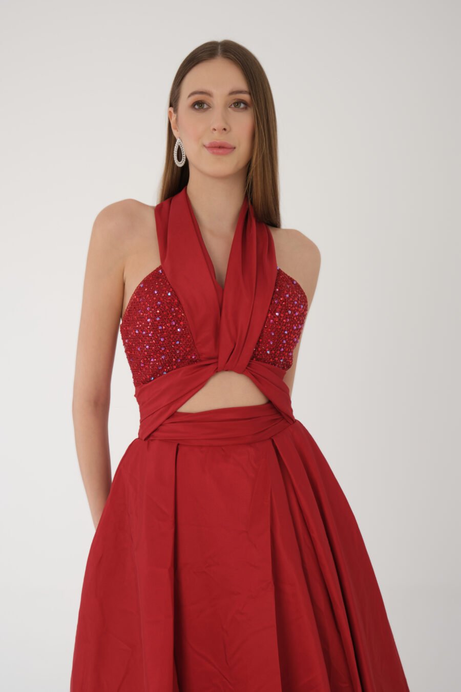 Blush Halter Cut-Out Evening Gown - Image 6