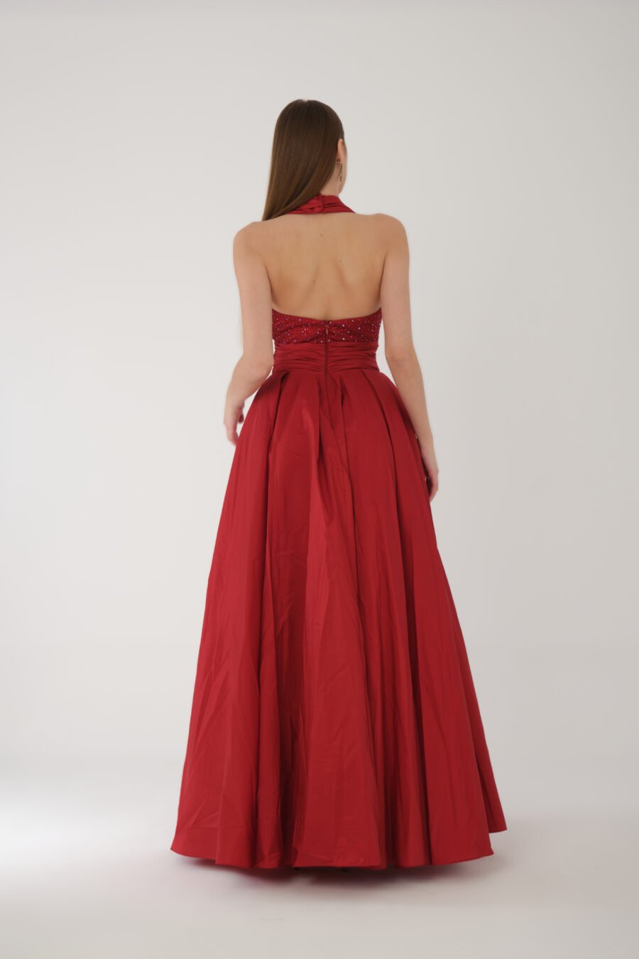 Blush Halter Cut-Out Evening Gown - Image 9