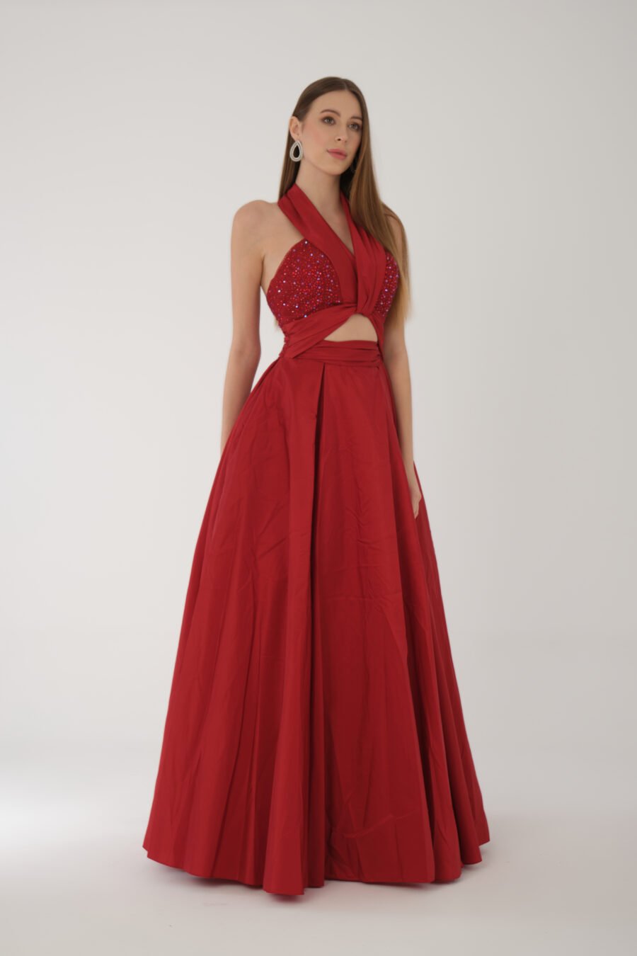 Blush Halter Cut-Out Evening Gown - Image 7