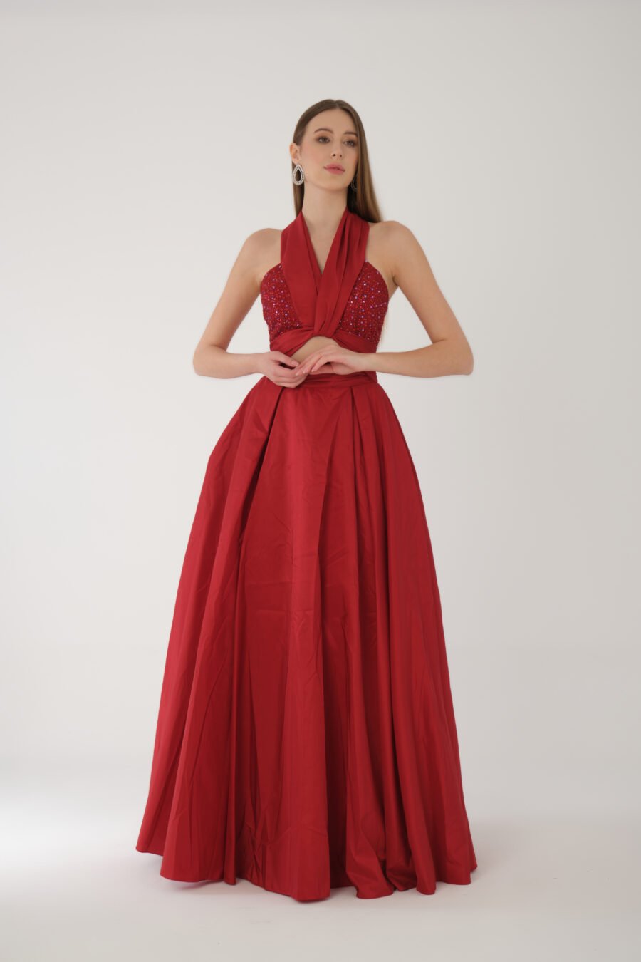 Blush Halter Cut-Out Evening Gown - Image 8